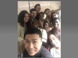 Ip Man 4 bus scene - Jacqui Rowen - Dale Grant - Christy Louise Cormack - Janine Bromhead - Nathan Head - Chloe Dwerryhouse at the back with Donnie Yen and Vanda Margraf in front